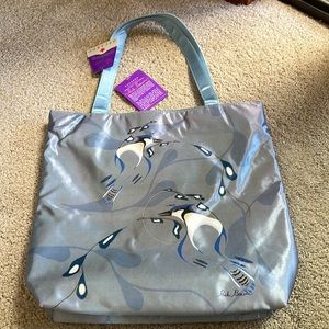 NWT Oscardo Rick Beaver Signed Satin Tote with Wallet
